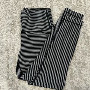 Lululemon Black and White Striped Leggings